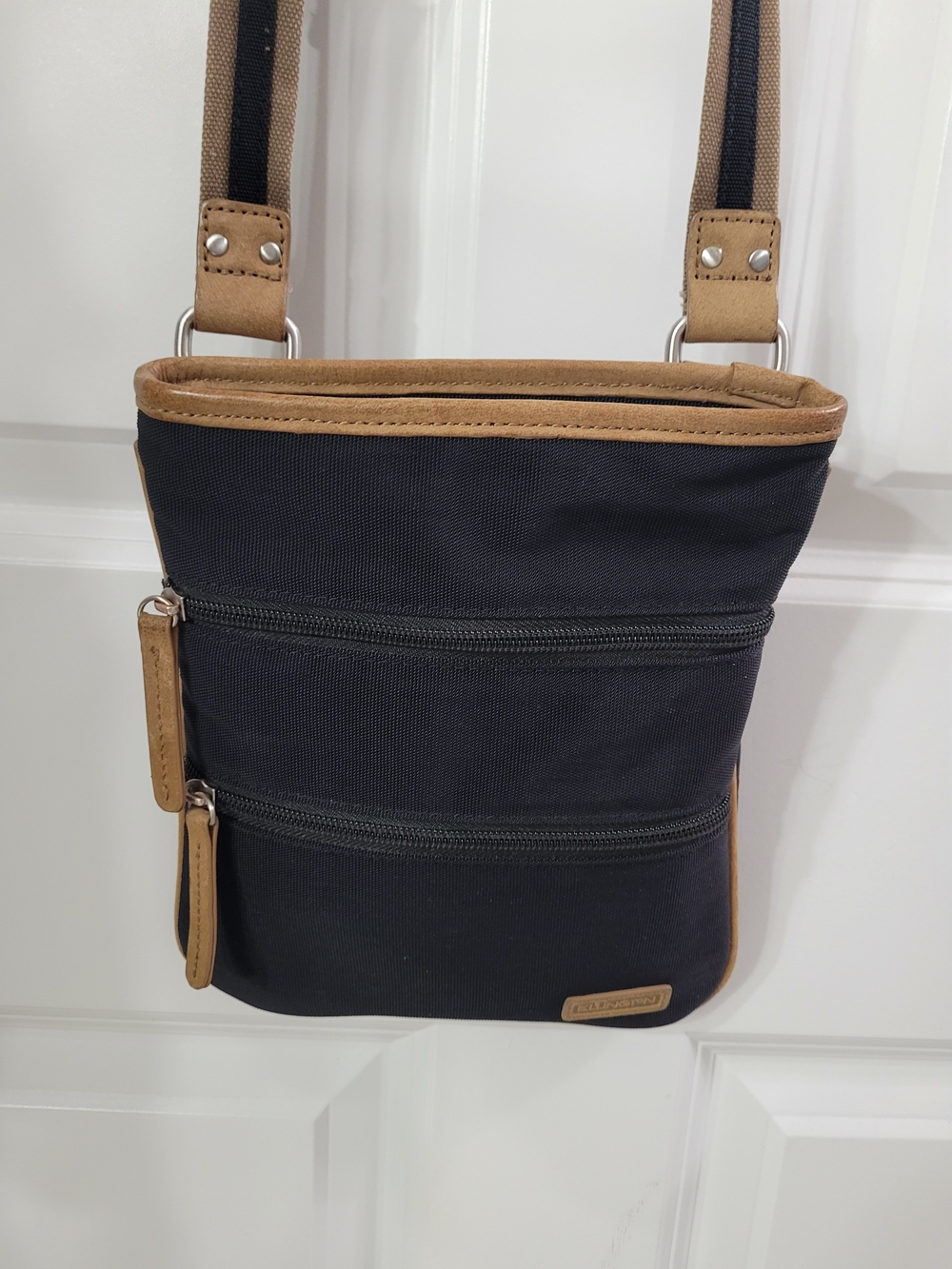 Ellington Black and Tan Crossbody Bag